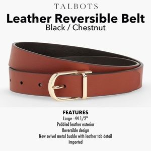 Talbots Accessories - Talbots Belt ~Leather Reversible Black/Chestnut Talbots Accessories - Talbots Belt ~Leather Reversible Black/Chestnut